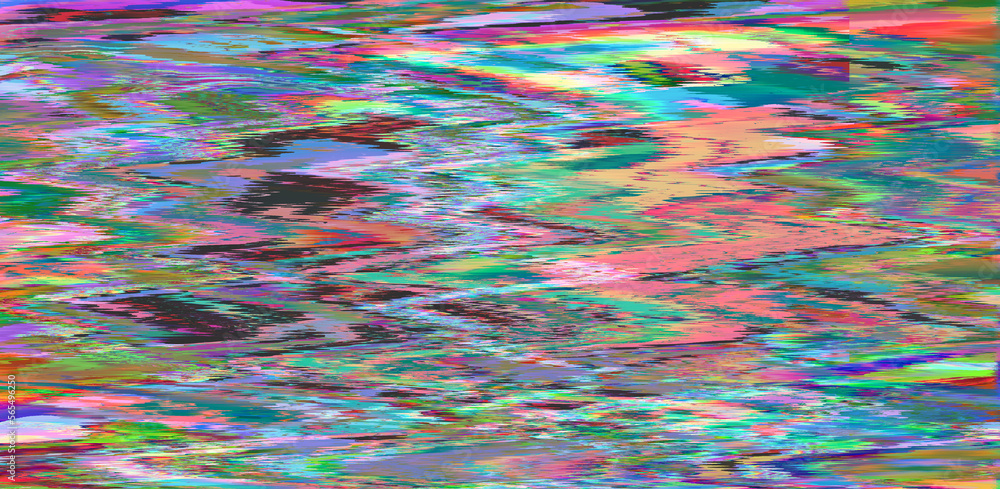 Poster Severe Static Noise like in old VHS video tape. Abstract background with flickers and random pixel pattern.