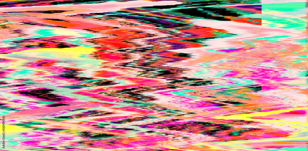 Poster Severe Static Noise like in old VHS video tape. Abstract background with flickers and random pixel pattern.