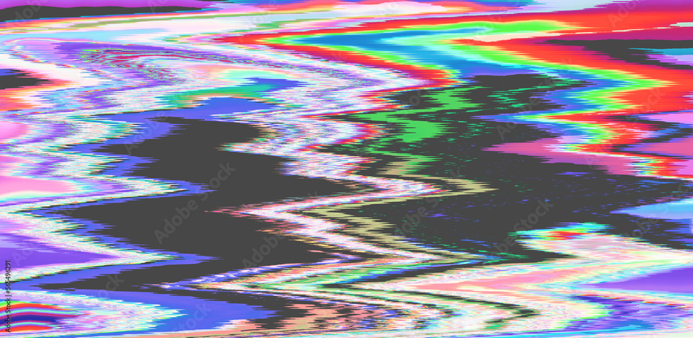Poster Severe Static Noise like in old VHS video tape. Abstract background with flickers and random pixel pattern.