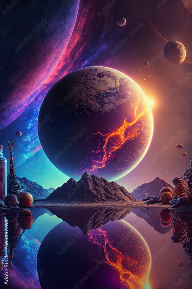 Wall mural planet landscape