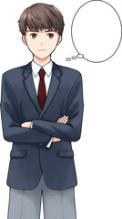 考える男子生徒