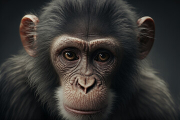 Closeup shot of a monkey - Generative AI