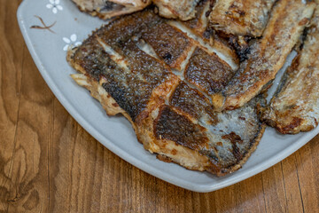 Grilled flatfish in a Korean restaurant