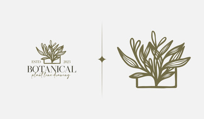 Abstract Leaf Flower Tree Logo Template. Universal creative premium symbol. Vector illustration. Creative Minimal design template. Symbol for Corporate Business Identity