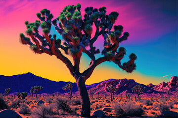 Illustration of a Joshua Tree - Generative AI