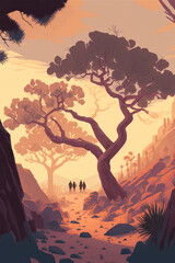 Illustration of a Joshua Tree - Generative AI