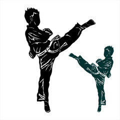 Obraz na płótnie Canvas karate kick logo icon