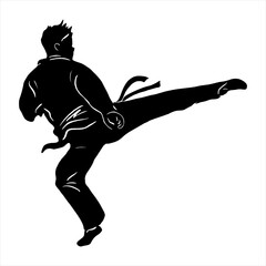 karate kick logo icon