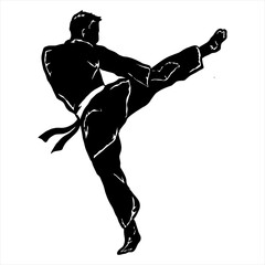 karate kick logo icon