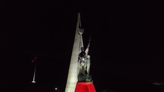 Drone view of Mustafa Kemal Atat&uuml;rk monument in Manisa