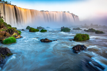 Iguacu falls on Argentina Side from southern Brazil side, South America