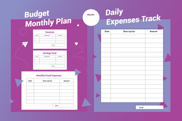 Budget plan layout template vector