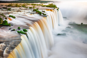 Fototapeta na wymiar Iguacu falls on Argentina Side from southern Brazil side, South America