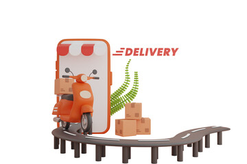 Online delivery 3D Illustration