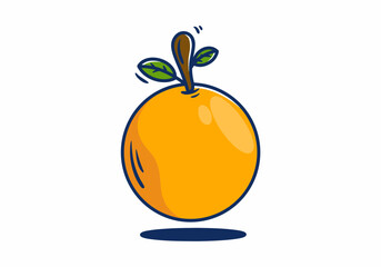 flat Illustration design of a orange fruit