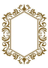 表彰状、オリエント柄、アラベスク柄、ダマスク柄の飾り罫ビンテージのフレーム、エンブレム