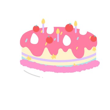 Cake birthday pink draw and painting by me free background cartoon character picture