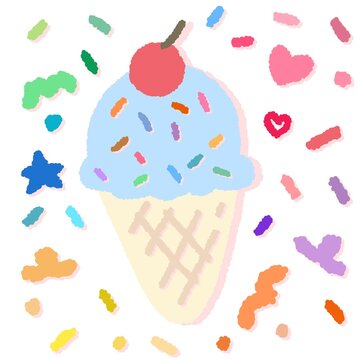 Ice cream cone cartoon character so cute and beautiful picture icon free background