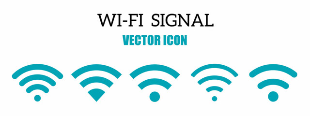 Signal icon illustration set. Stake vector.