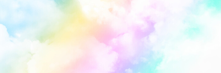 Panorama view pastel sky with cloud. Clearing day and Good weather. Pastel sky vector illustrator