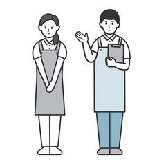 男女介護福祉士のイラストセット