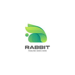 Vector Logo Illustration Rabbit Gradient Colorful Style.