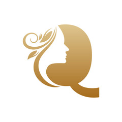 Initial Q face beauty logo design templates