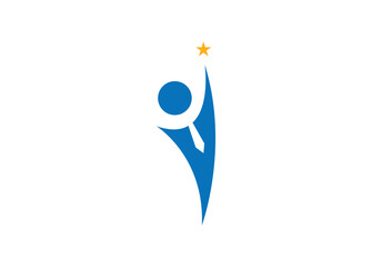 Success people logo template design. Healthy life vector illustration.