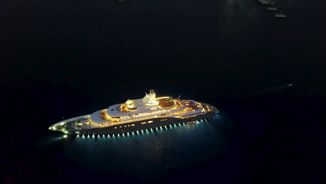 super luxury charter yatch in the port