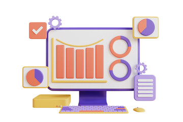 Market Analytics 3D Illustration