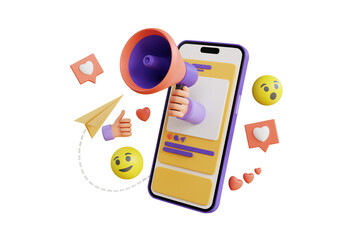 Mobile marketing 3D Illustration