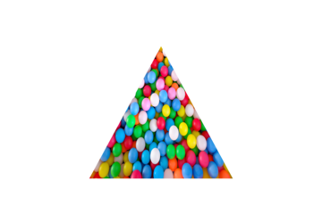 PNG format pyramid by Multi-colored, highly saturated plastic balls