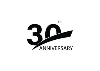 30 Year anniversary vector template design illustration.