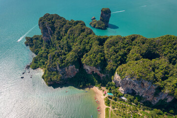 Aerial view of Ao Nang Tower on sunny day. Ao Nang, Krabi Province, Thailand.
