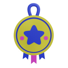 3D medal icon with transparent background, perfect for template design, UI/UX and more.