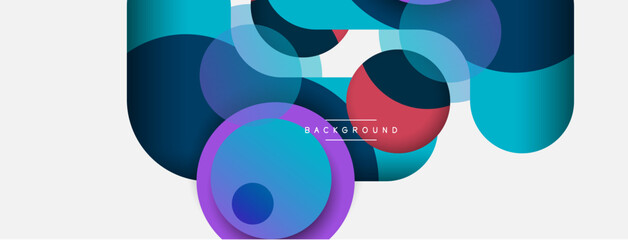 Vector round shapes circles minimal geometric background. Vector illustration for wallpaper banner background or landing page