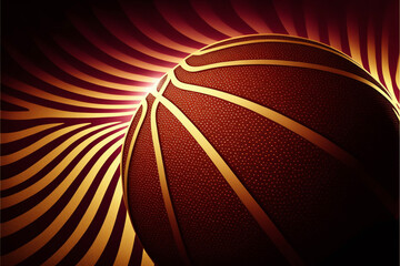 Fototapeta premium Wine Maroon and Gold Basketball Background Generative AI