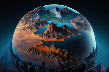 A foreign planet in the universe that looks like earth - Generative AI