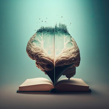 brain and book illustration