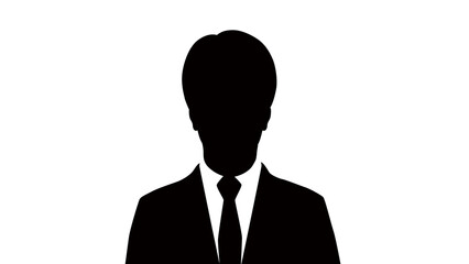 ニュースなどの配信テストで使用できる人物のバストショットのシルエット素材PNG