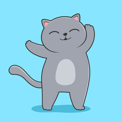 Grey Cat Dance - Cute Dancing Gray Cat