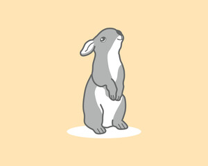 Cute rabbit logo vector illustration