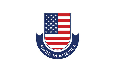 MADE IN AMERICA LOGO DESIGN VECTOR ILLUSTRATION.