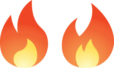 Fire flames isolated on transparent background png file	