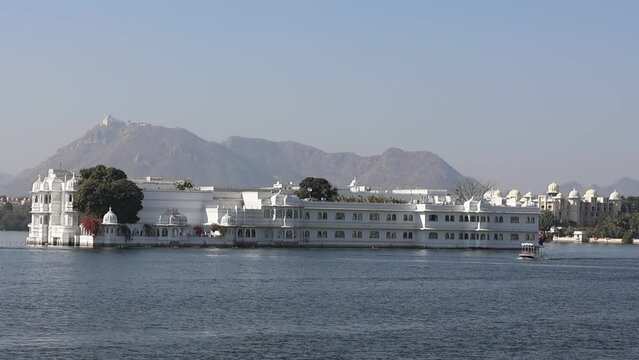 Udaipur, Rajasthan, India 1st January 2023: Udaipur City Palace Famous romantic luxury Rajasthan and Indian iconic tourist landmark. Majestic Interiors of City Palace made by Mewar dynasty Rajputs.