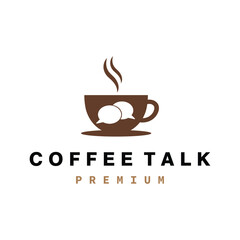 Coffee Chat logo design vector template