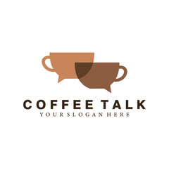 Coffee talk logo design vector template