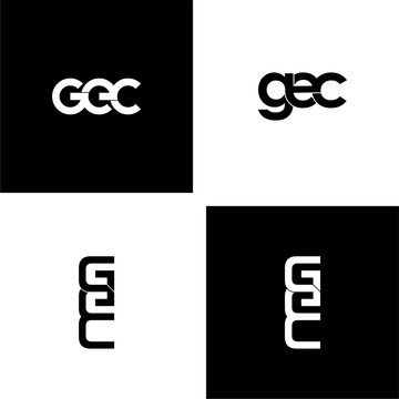 gec typography letter monogram logo design set