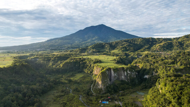 Aerial View of Ngarai Sianok Canyon, Tabiang Takuruang, Sumatera Barat. 