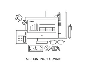 Accounting software icon vector design